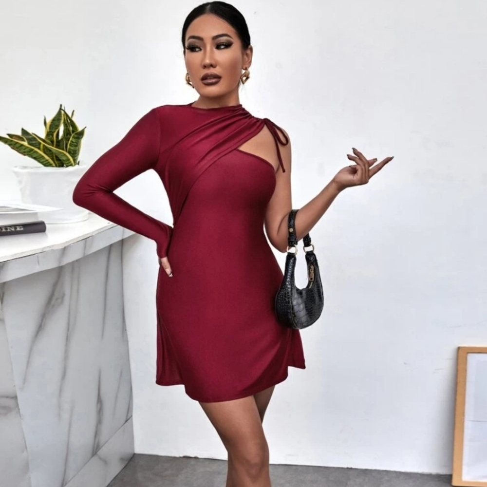 Sexy Fitted One Sleeve Dress BN